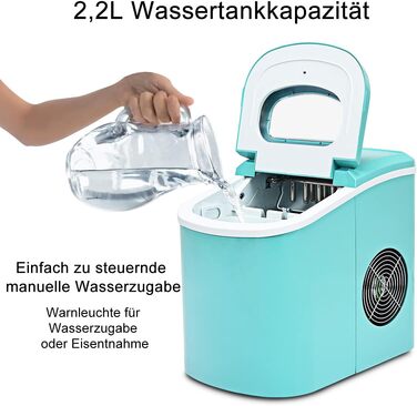 Машина для приготування льоду COSTWAY 12 кг/24 год, зелена