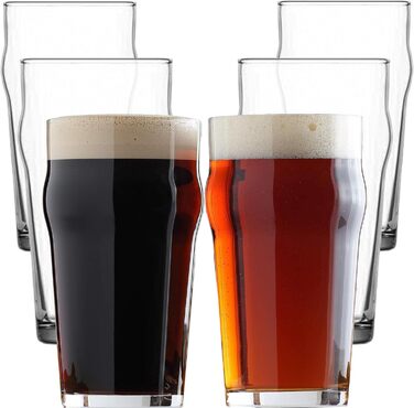LAV Premium Pint Beer Glasses, 6-Piece Set, 570ml, 100% LEAD-FREE Pint Glasses, Craft Beer Glasses Set, Beer Glass, Beer Glasses, Bier Glas, Bierglaeser, Water Glasses, Long Drink Glasses, Juice Glasses