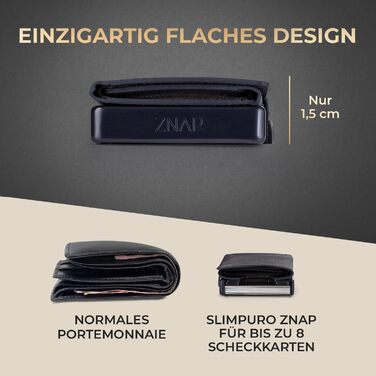 Чоловічий гаманець Slimpuro з RFID захистом, шкіряний, з відділенням для монет, на 12 карт, блакитний