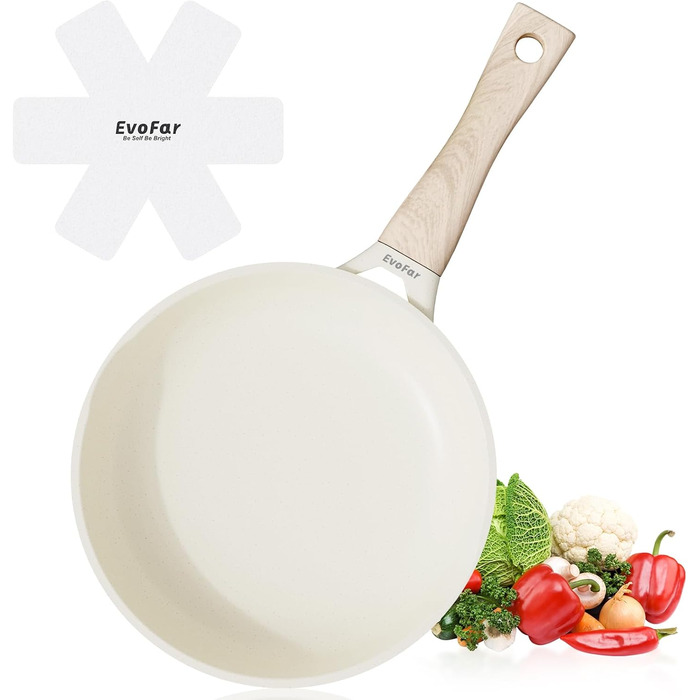 Сковорода керамічна 20 см з антипригарним покриттям для індукції, для смаження яєць та приготування їжі