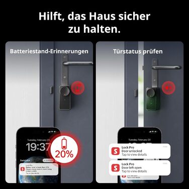 Розумний замок SwitchBot WALN Smart Lock Pro для вхідних дверей, електронний дверний замок з керуванням через додаток, підтримка Matter, Alexa, Google, швидке встановлення