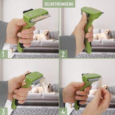 Гребінець для вичісування підшерстка ReaVET для собак та котів з короткою шерстю, середніх порід. Видаляє підшерсток, доглядає за верхнім шаром шерсті, з функцією самоочищення. Ідеально для сезонного линяння.