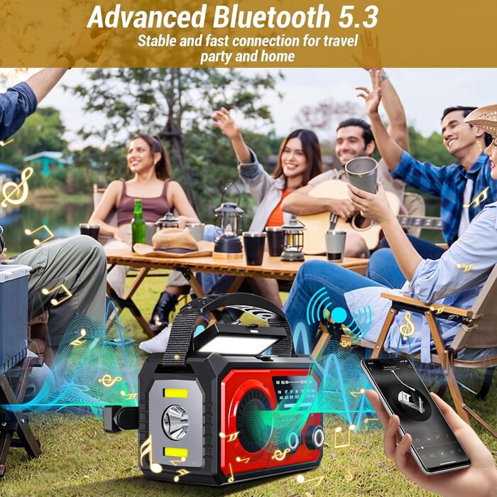 Радіо з ручним генератором 16000mAh, аварійне радіо AM/FM з сонячною панеллю та зарядкою для телефону, SOS-сигнал, ліхтарик, компас для кемпінгу та подорожей