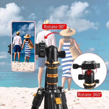 Штатив для камери NEWFUN: гнучкий, 160 см, 360° кулькова головка, для DSLR/беззеркальних камер/телефонів/відеокамер