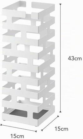 Підставка для парасольок YAMAZAKI Brick сталева, мінімалістична, біла (15 x 15 x 43 см)