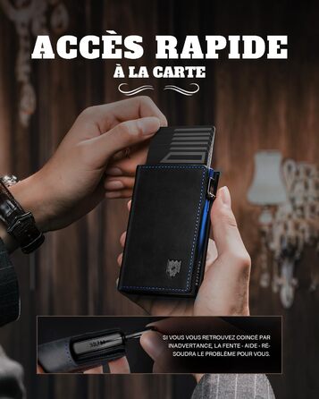 Портмоне чоловіче DODENSHA MagSnap Slim з відділом для монет, RFID захистом, на 10+ карт, чорно-червоне (чорно-синій)