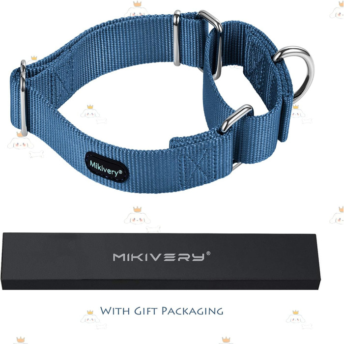 Нашийник для собак Mikivery Marraht з металевим декором, для малих, середніх та великих собак, чорний, розмір M (35.5-53 см)