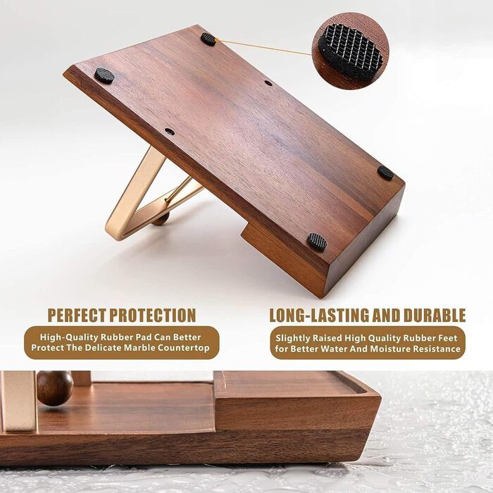 Napkin Holder, Wooden Napkin Holder for Table, Rustic Napkin Holder for Paper Napkins, Flat Napkin Holder with Salt and Pepper for Bar, Kitchen, and Dining Room Décor