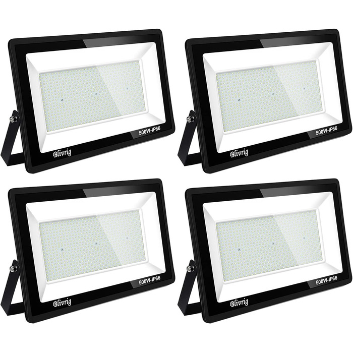 Bright LED Floodlight Outdoor, Warm White, Outdoor Floodlight, Super Bright 10000LM Floodlight, Outdoor Spotlight IP66 Waterproof, 3000K Outdoor Spotlight, Warm Floodlight for Garden, Garage, Yard (Warm White) (4pcs Warm White, 500W)