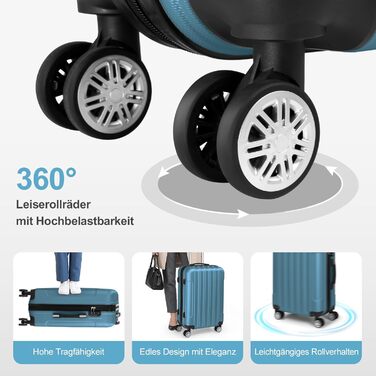 Набір валіз LALAHO 5 шт. з косметичкою, з ABS пластику, для подорожей, багаж з косметичкою та ручною поклажею, Бордовий (смужки)