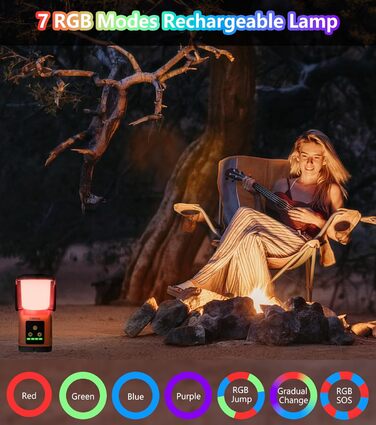 CRODIAL LED Camping Lantern Rechargeable, Camping Essentials 5000mAh Power Bank, Waterproof Camping Tent Light, Lanterns for Power Outages, Hurricane, Emergency, Hiking, Outdoor