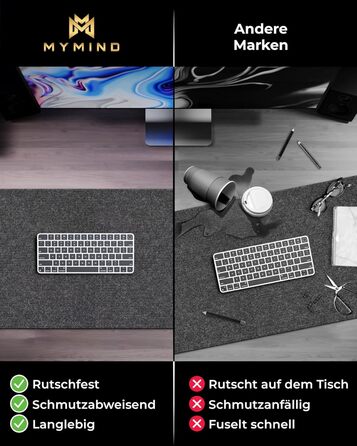 Підкладка для столу MYMIND® 80x40 см - XXL килимок для миші з преміум-шкіри PU, водонепроникна підкладка для дому та офісу, Desk Mat, підкладка для столу в офіс (100x40 см)