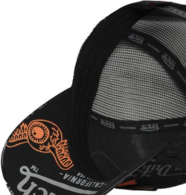 Кепка Von Dutch Trucker Snapback, чорно-оранжево-сіра, унісекс