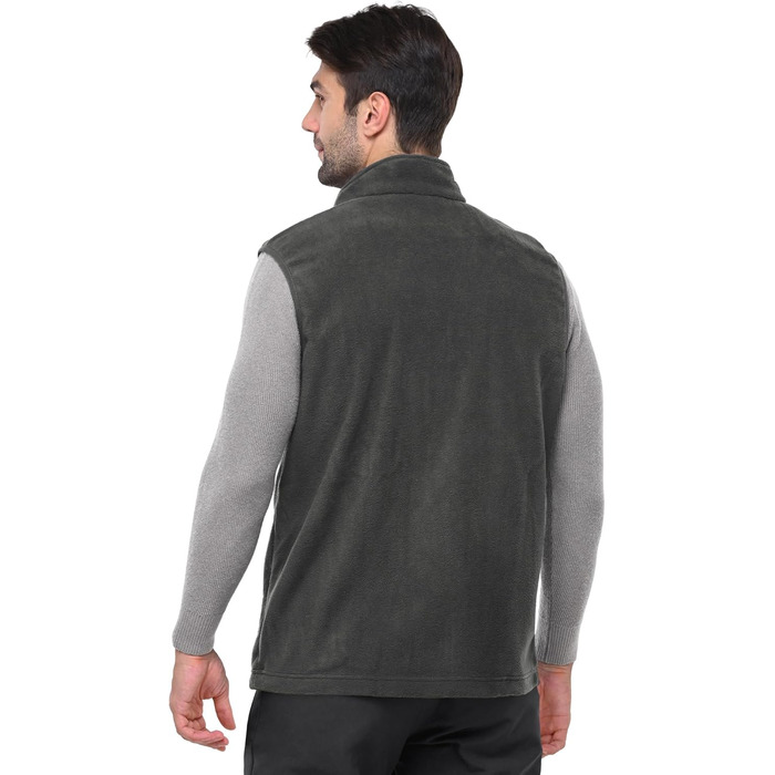 Флісова жилетка чоловіча Outdoor Ventures з довгими рукавами, тепла, вітронепроникна, з підкладкою, зимова жилетка, робоча жилетка для чоловіків з кишенями на блискавці (XL, Dim Gray)