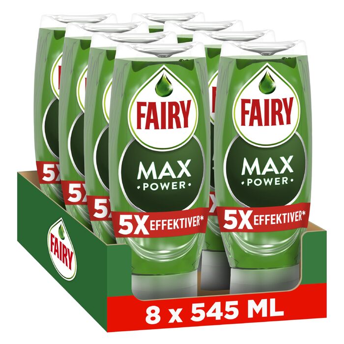 Засіб для миття посуду Fairy Max Power, набір 8 шт по 545 мл, оригінал