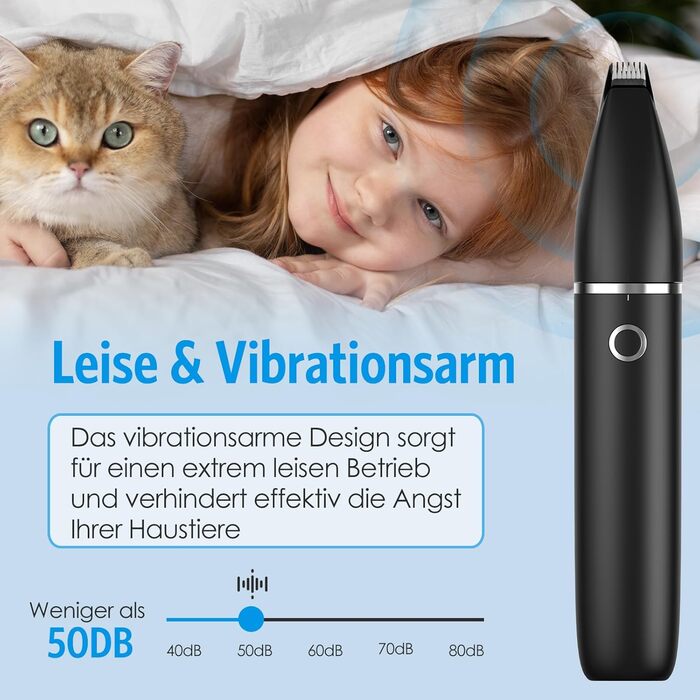 Набір для стрижки собак та котів 2-в-1 Brifit, триммер для лап, тиха, водонепроникна IPX7, професійна стрижка тіла, лап, очей, вух, обличчя, білий (чорний)