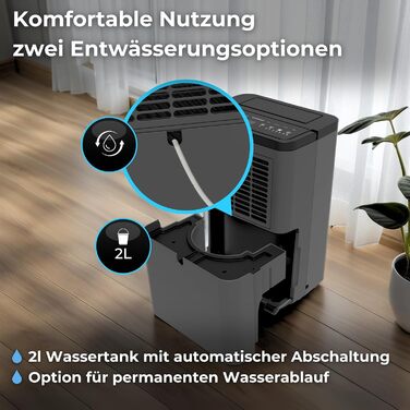 Електричний осушувач повітря Climative ION 12L/24h з Wi-Fi та очищувачем повітря для дому, квартири, ванної кімнати. Зменшує вологість та запобігає появі плісняви до 20м². (Nexi 12)