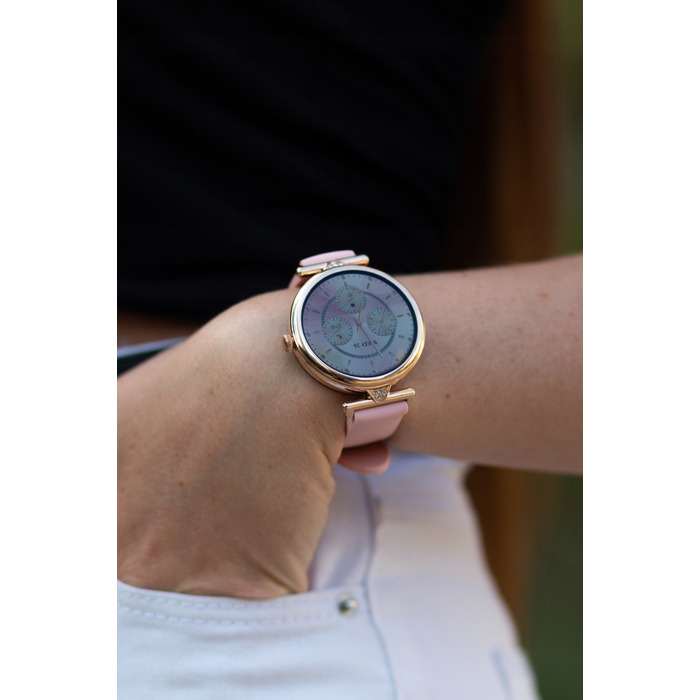 Смарт-годинник Emavo для жінок, AMOLED-дисплей, золотий колір (5 ремінців у комплекті)