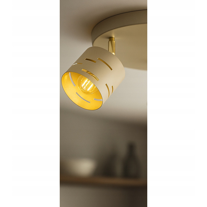 Стельовий світильник Elko-Lighting Vox, бежевий, металевий, на 3 точки освітлення