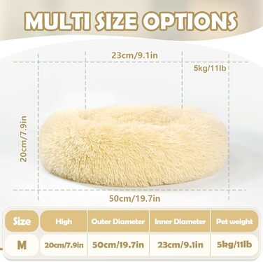 Кругле ліжко для собак та котів - м'яке, миється, не слизьке, 50 см, ідеально для маленьких тварин, рожеве (50x50x20 см)