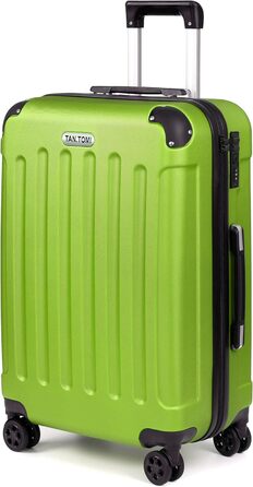 Чемодан ручної об'єм TANTOI, валіза на колесах, жорсткий корпус, кодовий замок, телескопічна ручка, для подорожей та ділових поїздок (зелений, L)