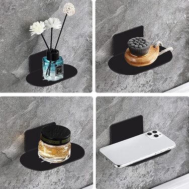 Тримач для мила на стіну без свердління HONZUEN, нержавіюча сталь, чорний. Підходить для ванної кімнати та кухні, для мила, губок, щіток.