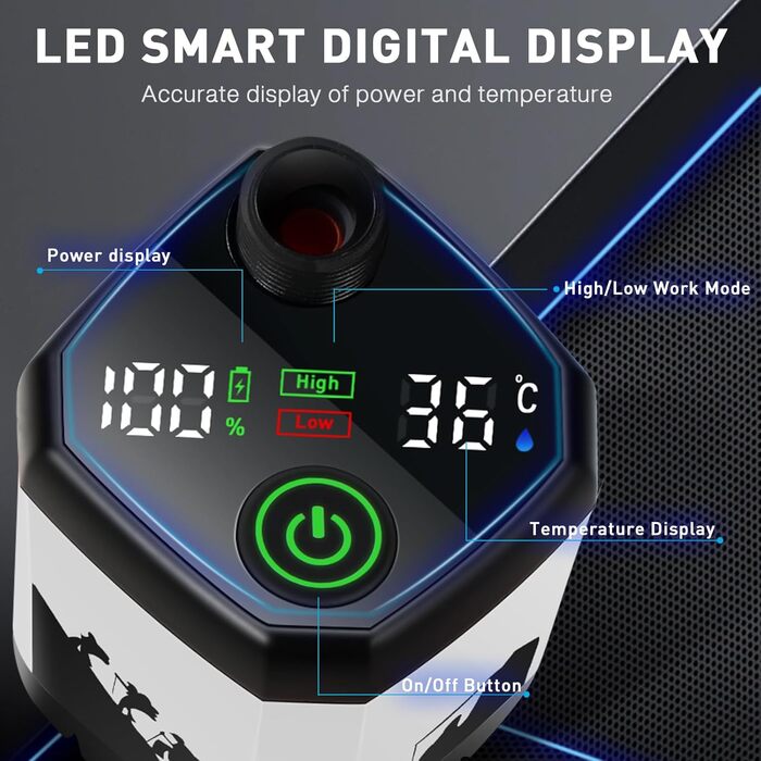 Портативна електродушова система Miaoke для кемпінгу, 7800 mAh, з цифровим дисплеєм та регулюванням температури