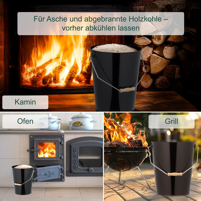 Relaxdays Black Charcoal Bucket with Handle