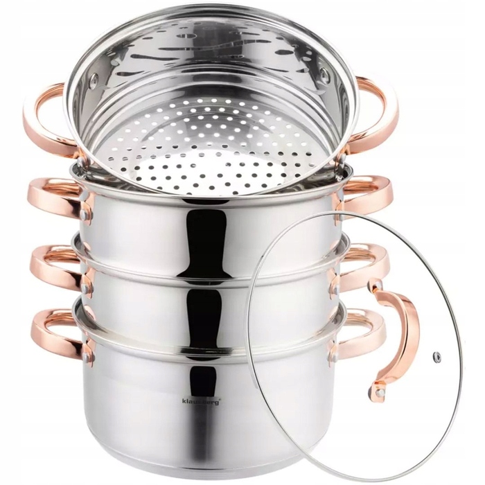 Пароварка Klausberg 5 предметів, 22 см, Rose Gold (KB-7733)