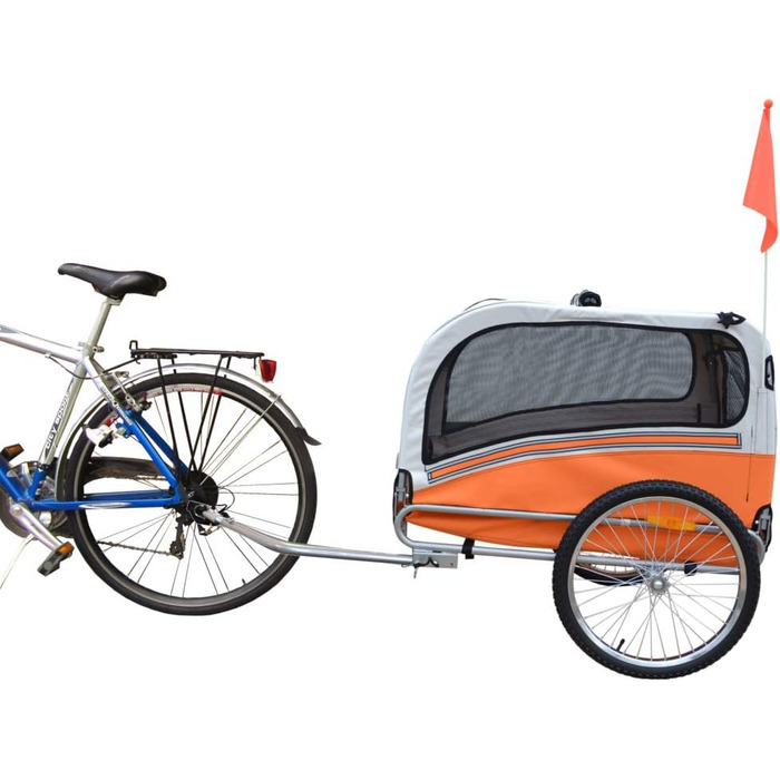 Причеп для собак Papilioshop Argo - велосипедний причеп для собак S-M-L, великий (Оранжевий)