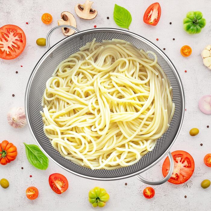 Ситечко для кухні YC Kitchen з нержавіючої сталі, 28,5 см - сито для макаронів, овочів та фруктів, придатне для миття в посудомийній машині