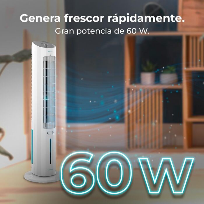 Охолоджувач Cecotec EnergySilence SkyCool 60W, 3L, для ефірних олій, 3 швидкості, 50° осциляція, білий