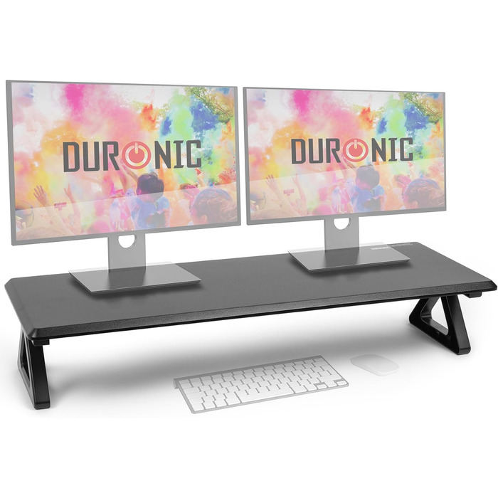 Підставка для двох моніторів Duronic DM06-2 BK, 82x30 см, настільна підставка для підвищення екрана, навантаження до 10 кг, чорна