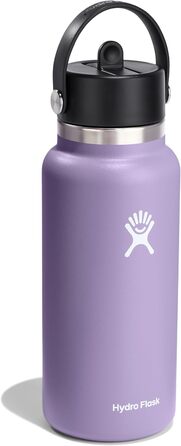 Hydro Flask - Water Bottle (32 oz) - Vacuum-Insulated Stainless Steel Water Bottle with Flex Straw Lid - Wide Mouth - (Moonshadow, 30 ml)