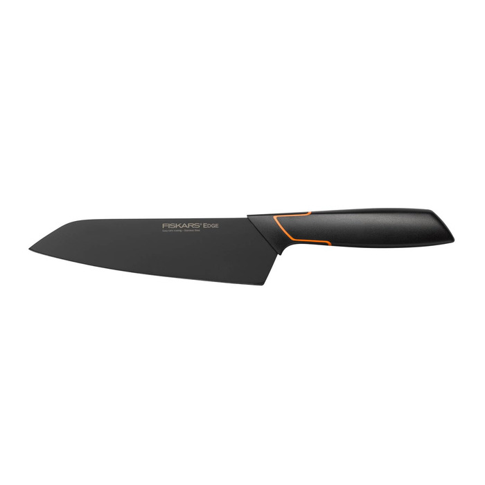 Ніж Santoku Fiskars Design 17 см, дерев'яна ручка (береза), чорний, 1003099