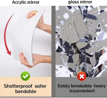 HD акриловий дзеркальний наліпка на стіну, самоклеючий, для макіяжу, фітнесу, дитячої кімнати, декор плитки (4)