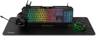 KROM KARRIER Gaming Pack: RGB клавіатура, миша, навушники, килимок для миші - чорний