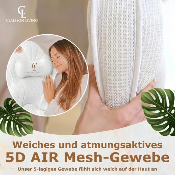 Подушка для ванни для всього тіла 126x41 см з підголовником, підтримкою для шиї, спини та ніг. Біла, тепла біла. У комплекті: мішок для прання/подорожі та гачок для сушіння.