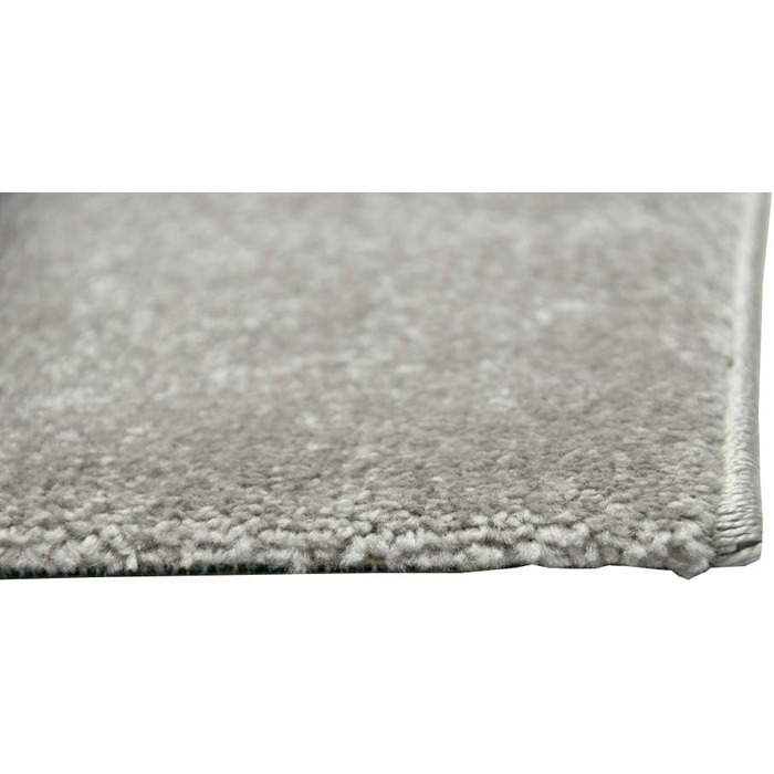 Merino Kids Space Learning Rug with Spaceship, Stars, and Planets in Gray, Size 200 x 290 cm