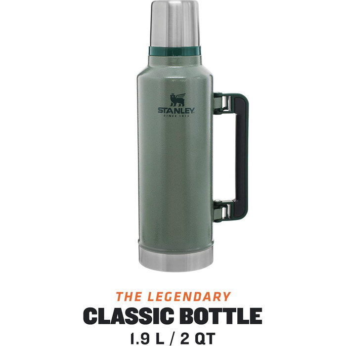 Термос Stanley Classic Legendary, 1900 мл, зелений: нержавіюча сталь, BPA-Free, для гарячих та холодних напоїв