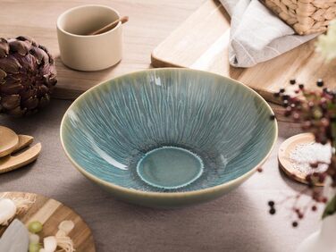 Набір посуду CreaTable Sea Breeze, 18 предметів, з кераміки, для посудомийної машини та мікрохвильової печі, зроблено в Португалії (набір мисок, зелений)