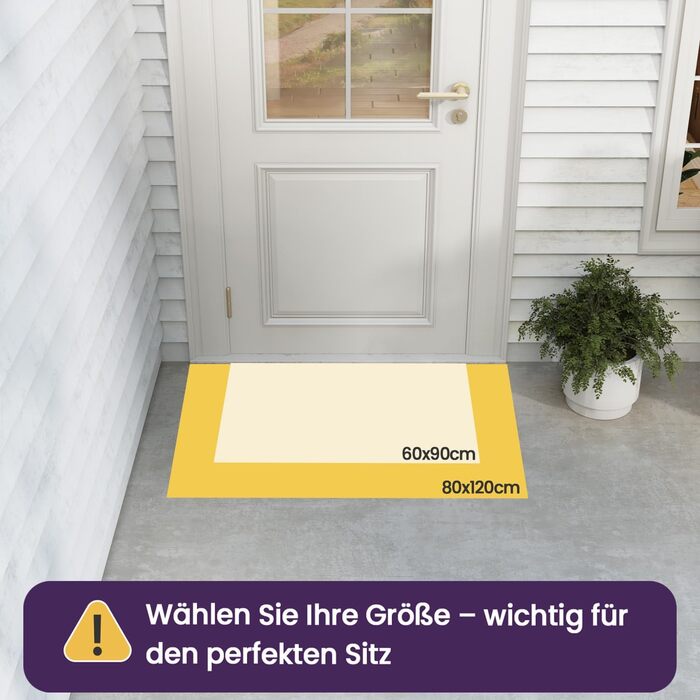 Килимок для дому та вулиці DEXI, 60x90 см, колір вугільний, антиковзаючий, водонепроникний