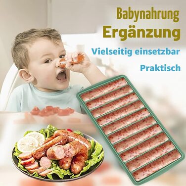 Силіконова форма для льоду LessMo з кришкою, BPA-free, 10 відсіків, для коктейлів та віскі, зелена (2 шт)