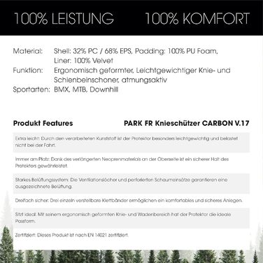 O'NEAL захист для колін Park FR Carbon, наколінники для MTB, BMX, Downhill, легкі наколінники для коліна та гомілки