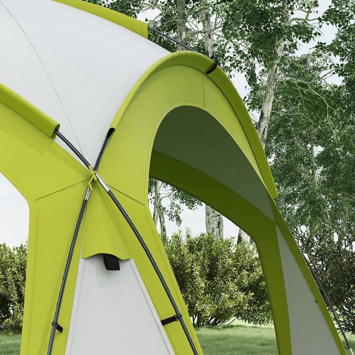 Намет Event Shelter від Outsunny, 3,5 x 3,5 м з дверцятами на гачках, водовідштовхувальний, зимостійкий, ідеальний для саду, вечірок, фестивалів, кемпінгу. Зелений колір | Aosom