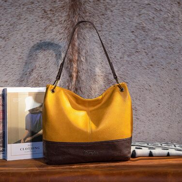 Сумка жіноча Wrangler Hobo двоколірна жовта з екошкіри з ручкою та плечовим ременем