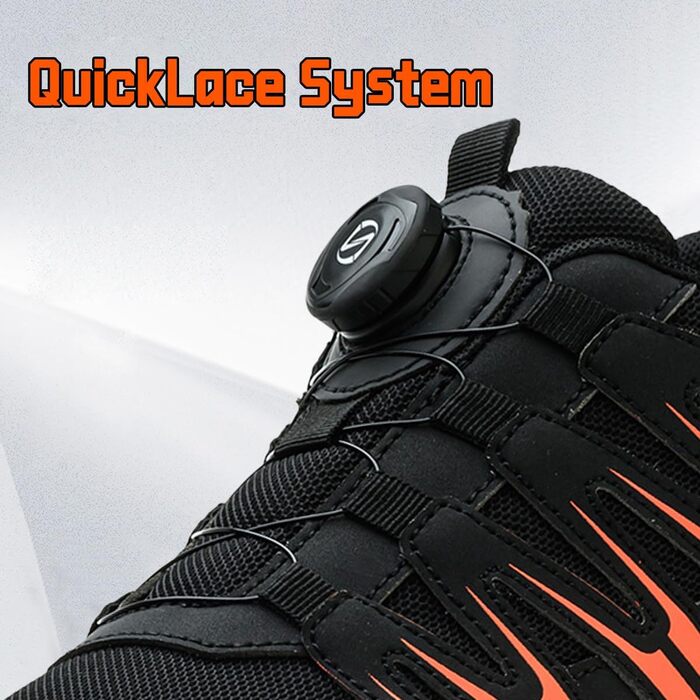 Черевики робочі чоловічі легкі, захисні черевики зі сталевим підноском, жіночі, дихаючі, зручні, широка колодка, гумова підошва, помаранчеві, 40 EU