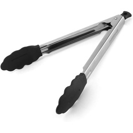 Farberware 5216358 Professional Stainless Steel Kitchen Tongs with Heat-Resistant Nylon, Locking, and Silicone Tips (Tongs with Silicone Tip, 27.9 cm)