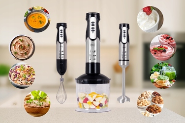 Мультифункціональний занурювальний блендер-подрібнювач Eldom BL250, потужний, 800 Вт, набір