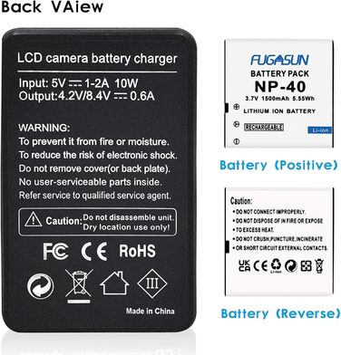 Акумулятор Casio NP-40 1500mAh (2 шт) + Зарядний пристрій LCD для фотоапаратів EX-Z1000, EX-Z1050, EX-Z1080 та ін.